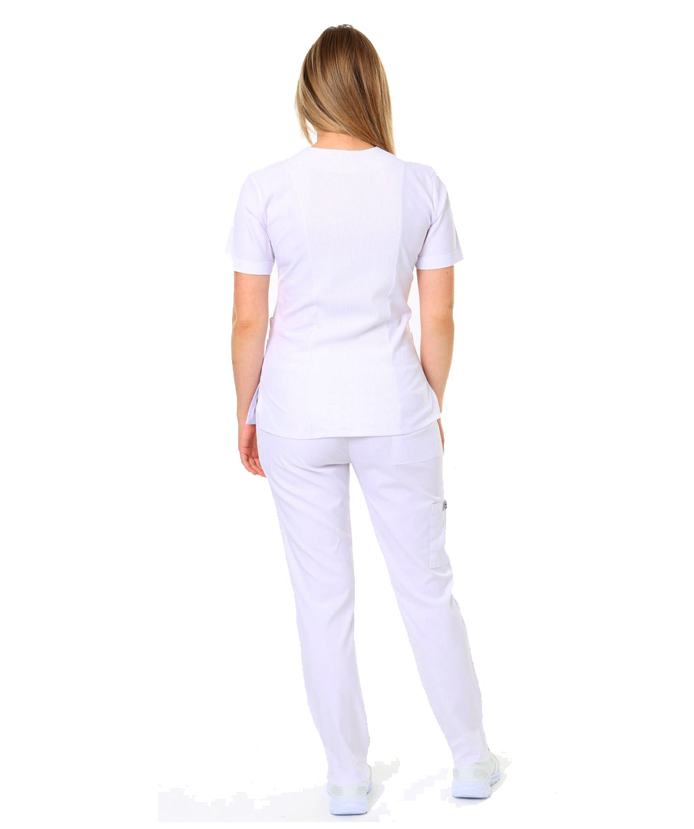 I-modern Çıtçıtlı Likralı Takım (ribanalı) Doktor/Hemşire Forması