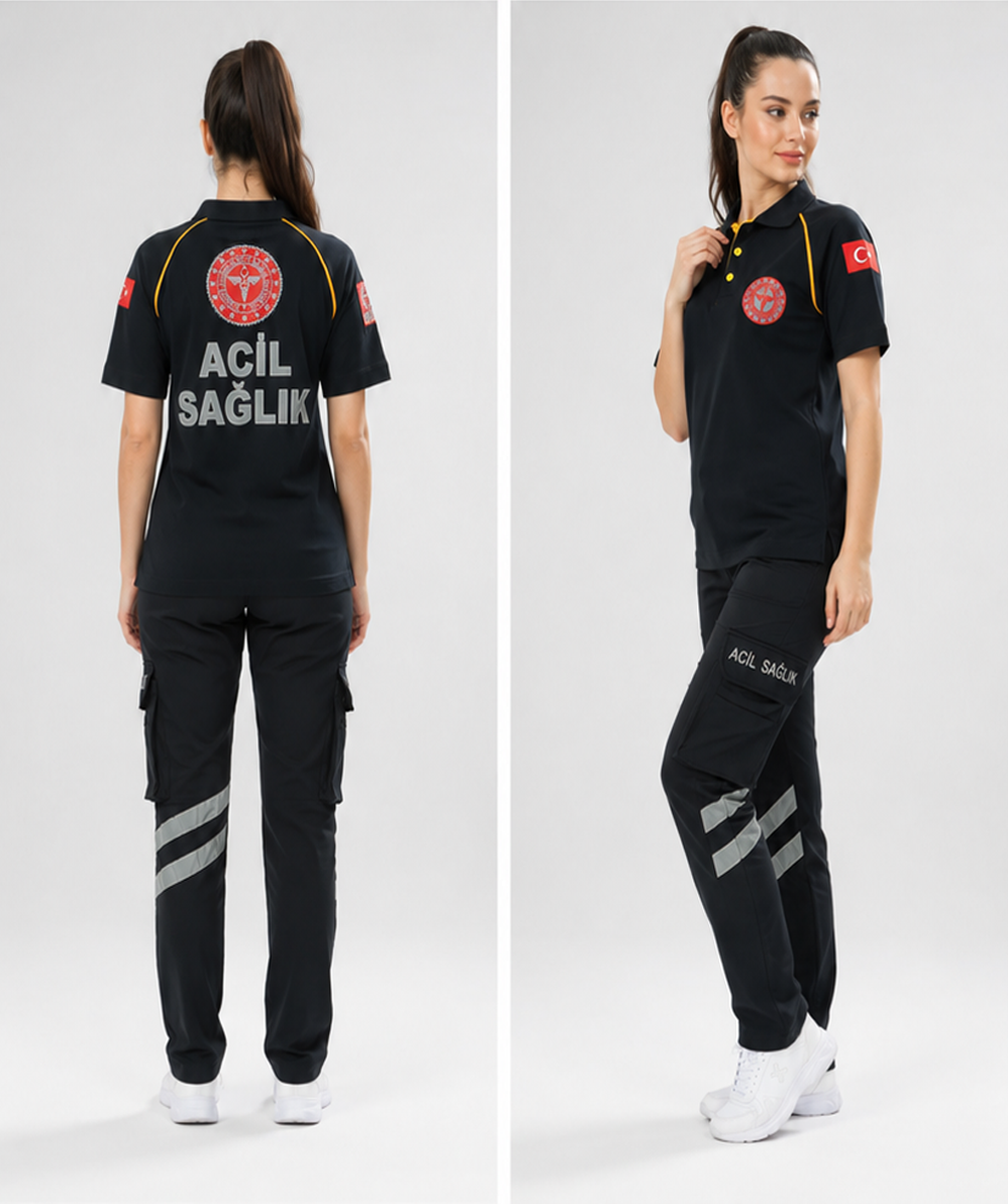 112105 Acil Sağlık Lakost Kısa Kol T-Shirt Lacivert