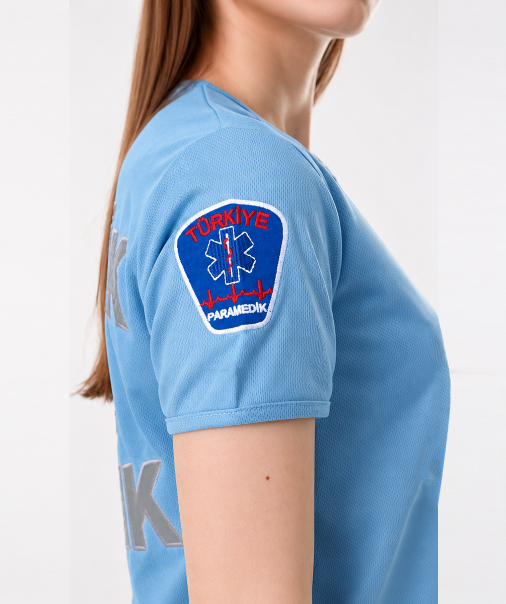 İ-SPORTİVE V Yaka Kısa Kol Paramedik Spor Yazlık T-Shirt