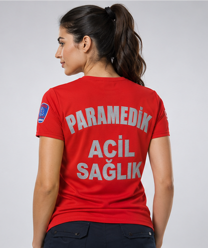 İ-SPORTİVE V Yaka Kısa Kol Paramedik Spor Yazlık T-Shirt