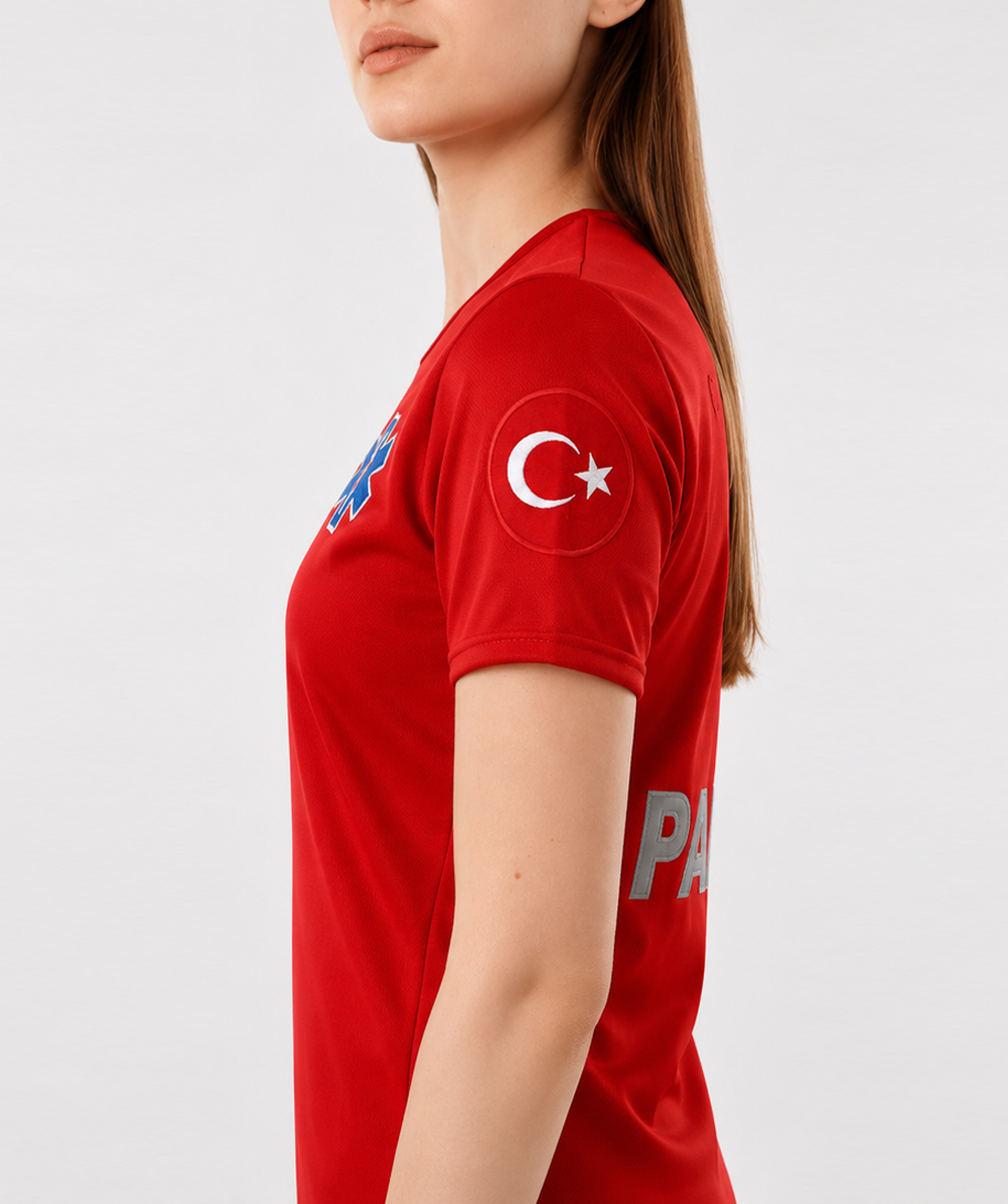 İ-SPORTİVE V Yaka Kısa Kol Paramedik Spor Yazlık T-Shirt