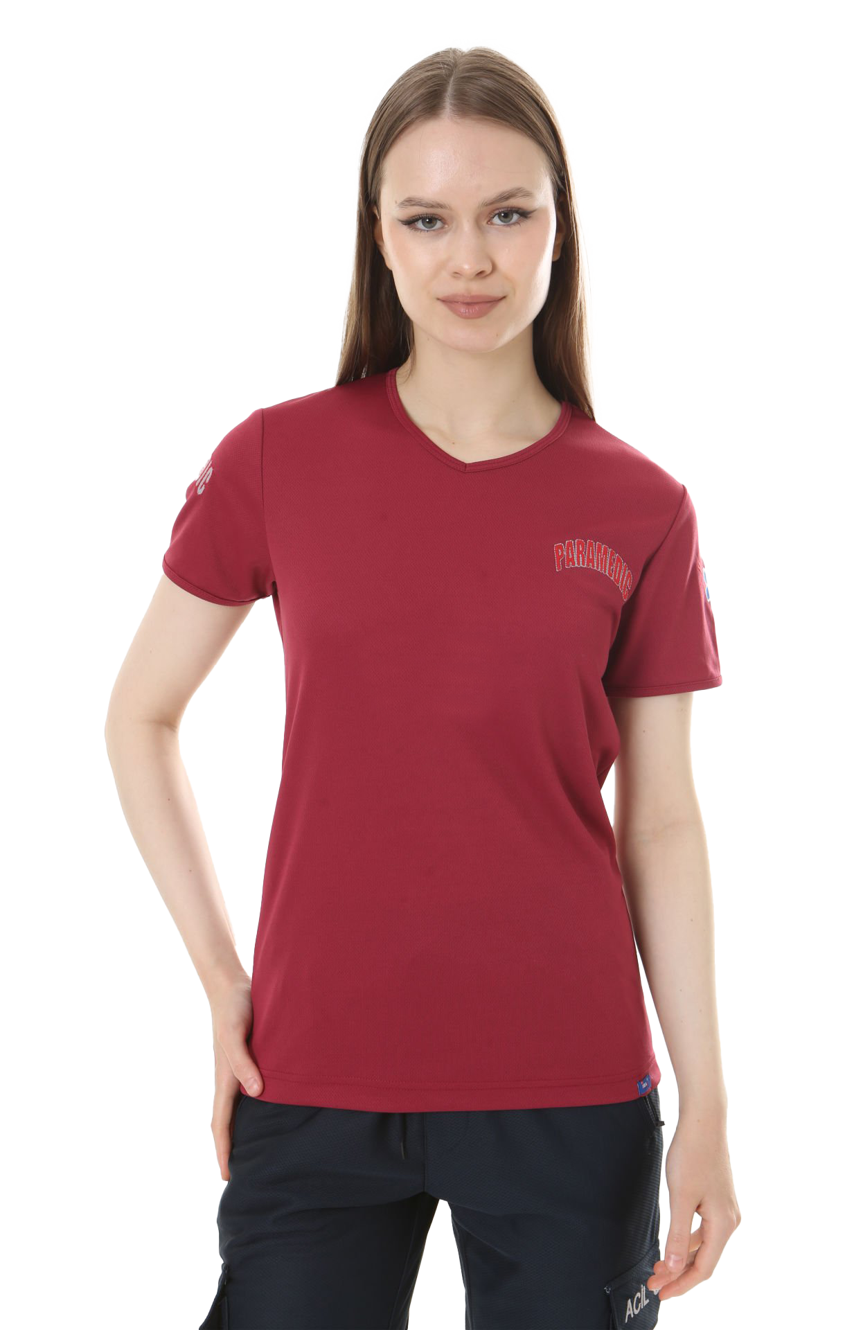İ-SPORTİVE V Yaka Kısa Kol Paramedic Spor T-Shirt