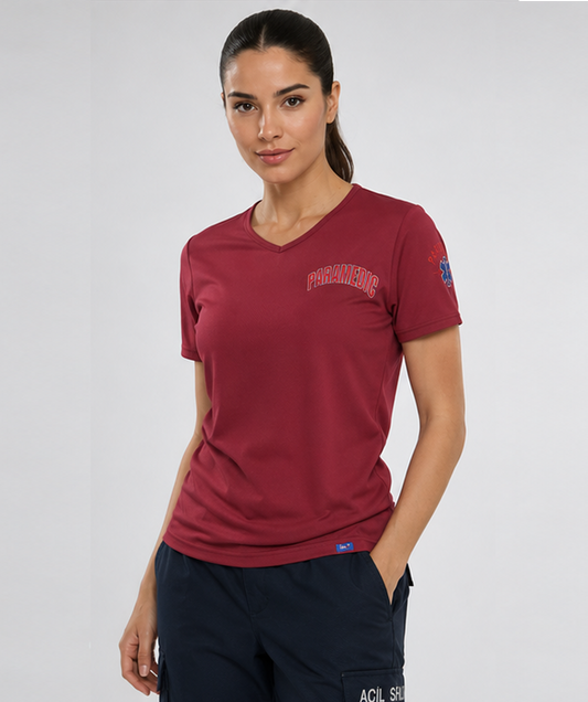 İ-SPORTİVE V Yaka Kısa Kol Paramedic Spor T-Shirt