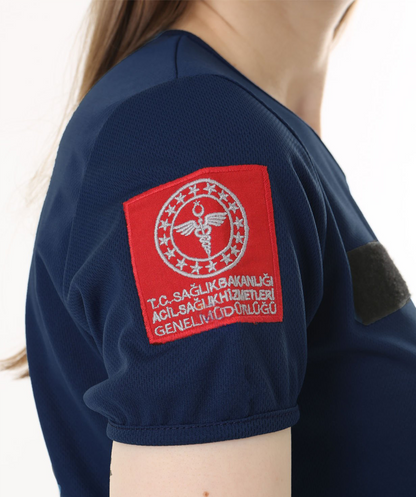 İ-SPORTİVE V Yaka Kısa Kol Acil Sağlık Spor Yazlık T-Shirt