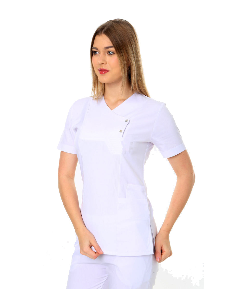 I-modern Çıtçıtlı Likralı Takım (ribanalı) Doktor/Hemşire Forması