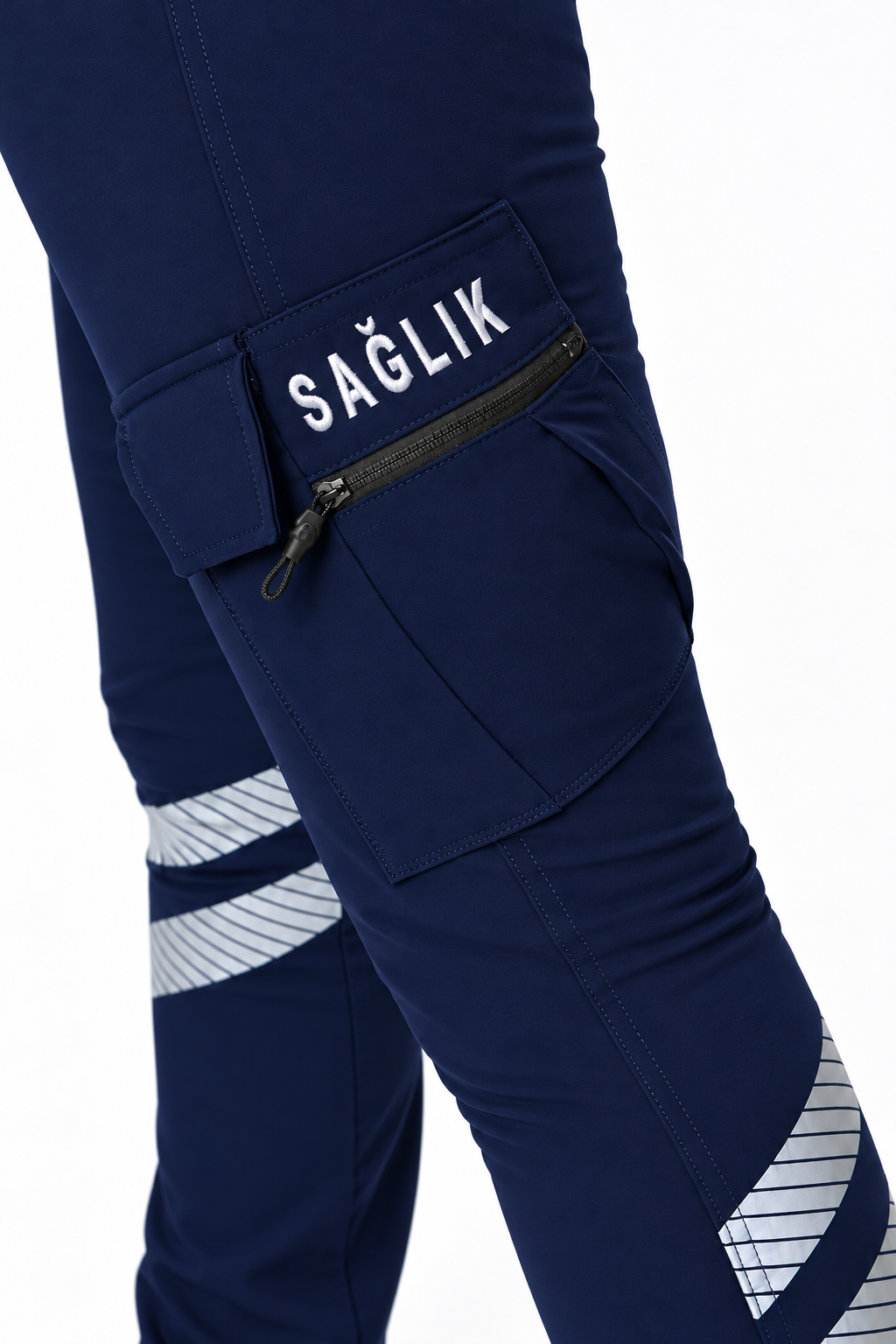Lacivert Acil Sağlık Outdoor Çok Cepli Likralı Tactical Pantolon (SLIM FIT)