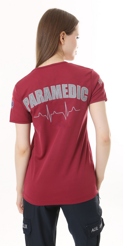 İ-SPORTİVE V Yaka Kısa Kol Paramedic Spor T-Shirt