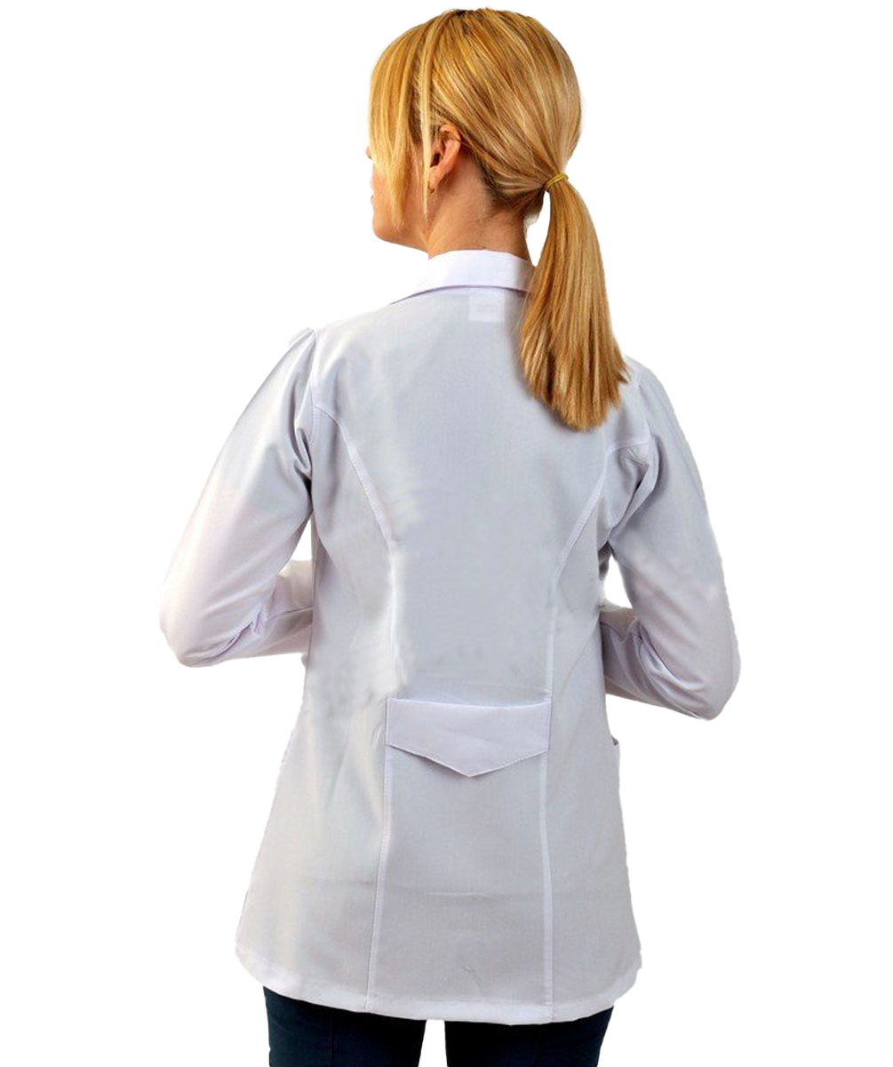 Kadın Klasik Yaka Beyaz Doktor Hemşire Eczacı Laboratuvar Önlüğü