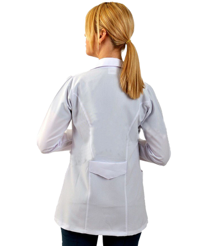 Kadın Klasik Yaka Beyaz Doktor Hemşire Eczacı Laboratuvar Önlüğü