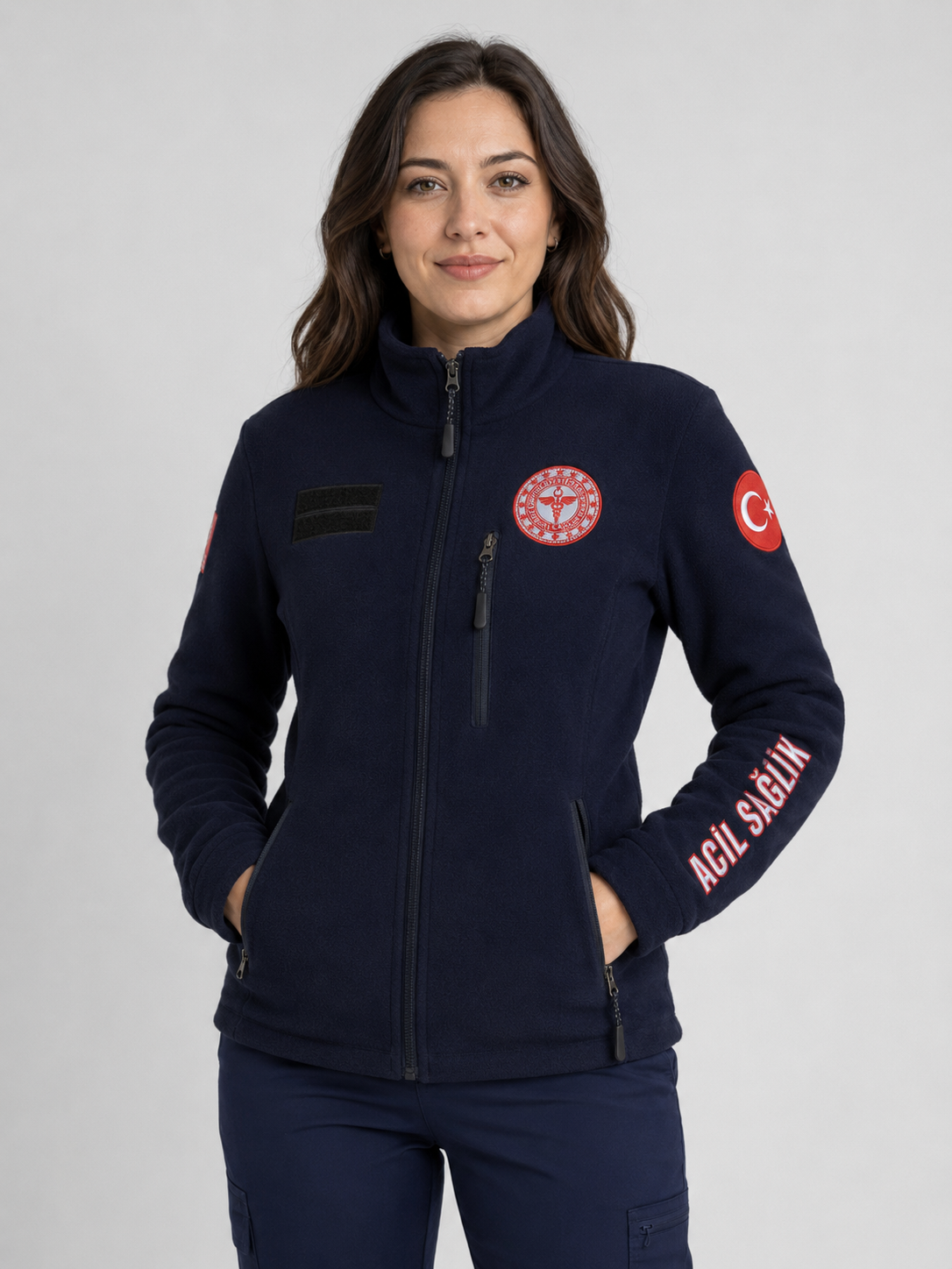112942 Acil Sağlık Sağlık Bakanlığı Logolu Kışlık Polar Mont