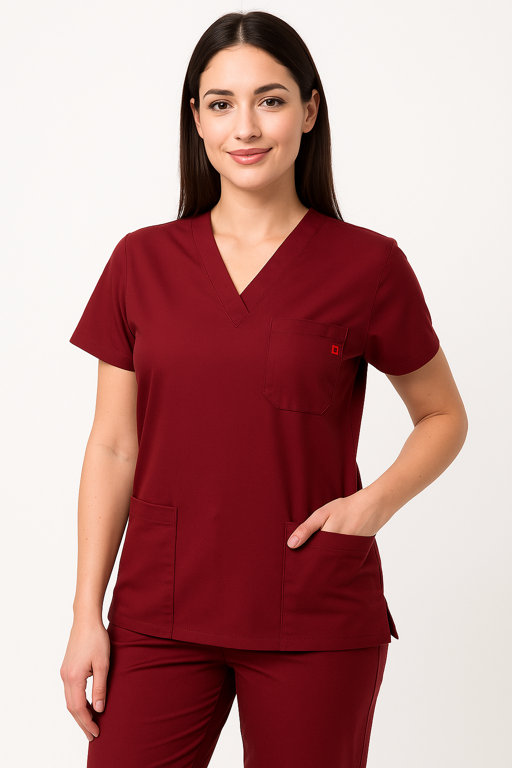 Unisex V Yaka Likralı Forma Takımı – Doktor Hemşire Scrubs Üst Alt