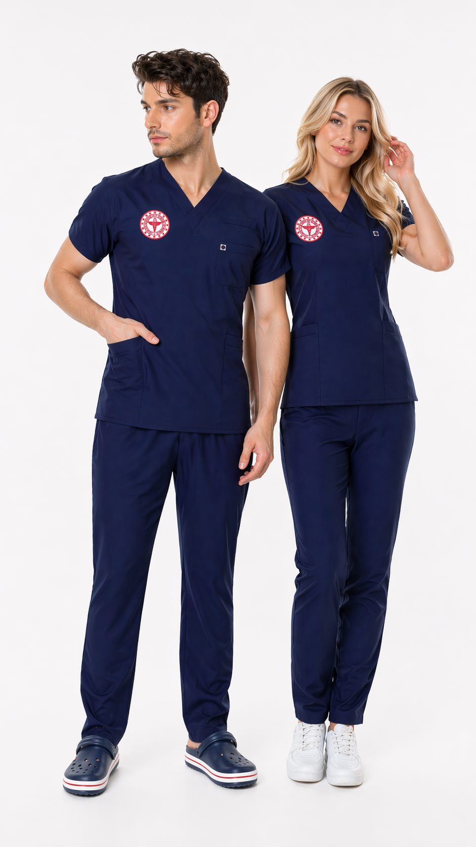LACİVERT HEMŞİRE FORMASI LİKRALI SCRUBS TAKIM (PATRIOT BLUE)
