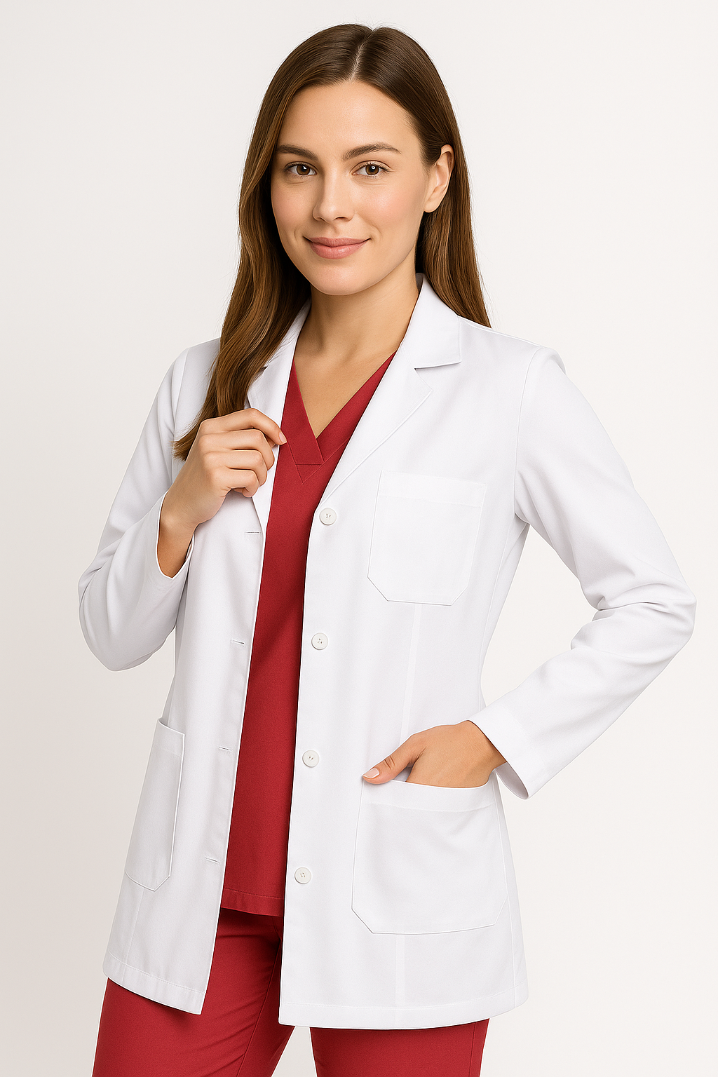 Beyaz Önlük - Vizit - Bayan - Klasik Yaka