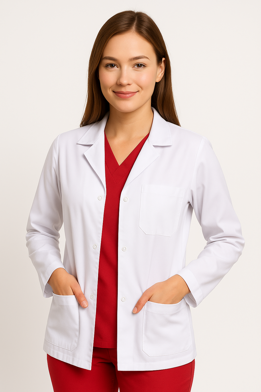 Beyaz Önlük - Vizit - Bayan - Klasik Yaka