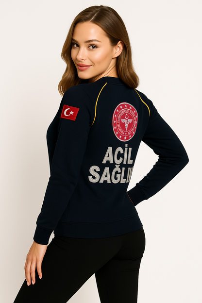 Acil Sağlık Uzunkollu Swithshirt (Reglan Kol, Sıfır Yaka)