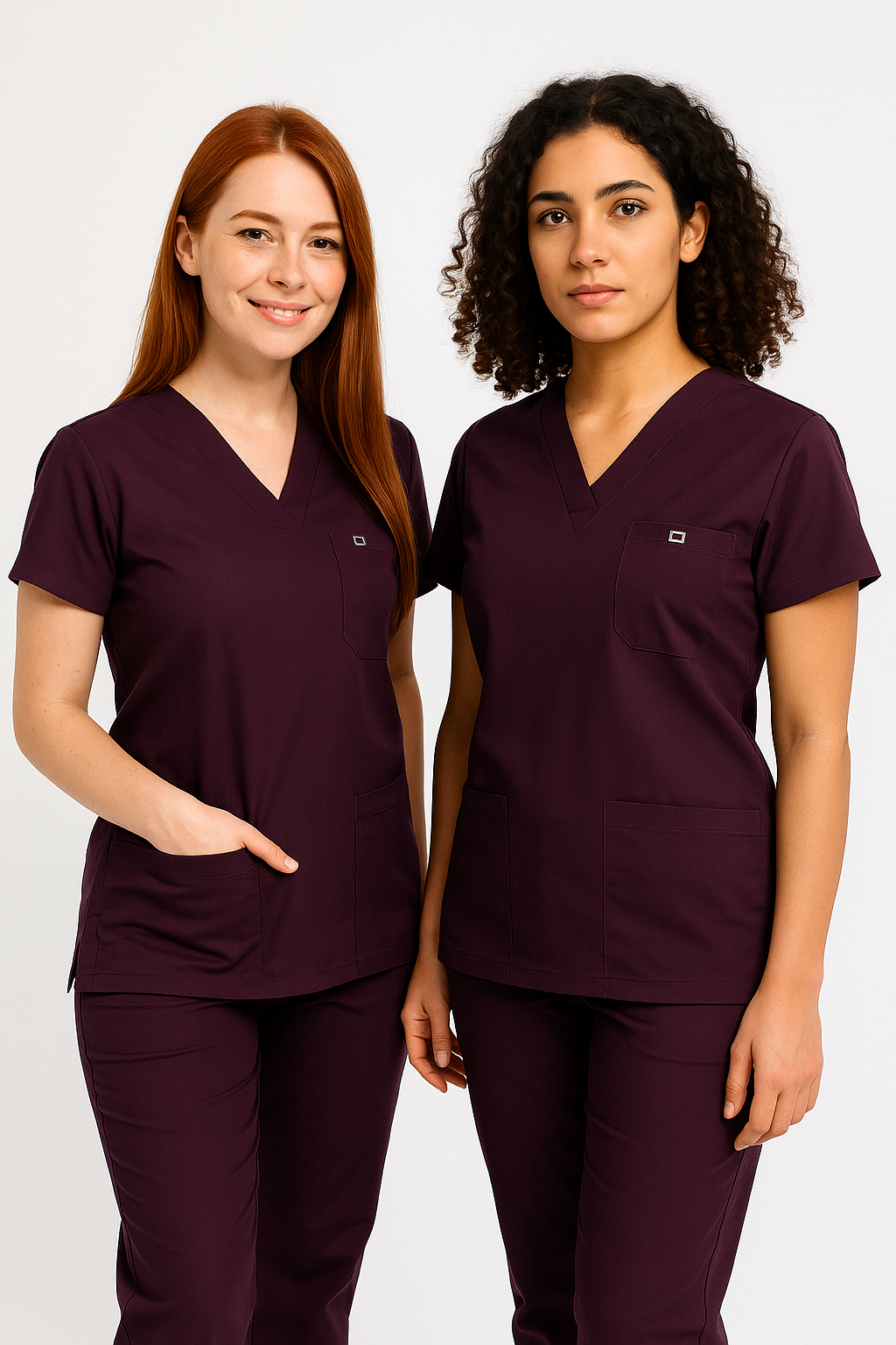 Unisex V Yaka Likralı Forma Takımı – Doktor Hemşire Scrubs Üst Alt