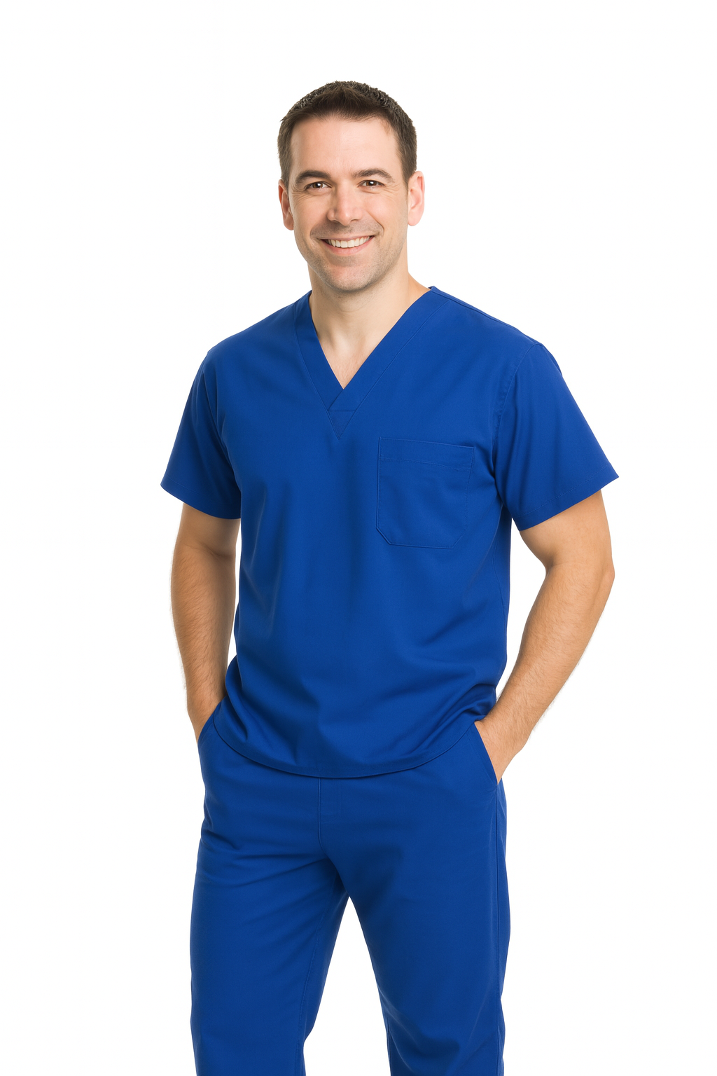 Unisex V Yaka Likralı Forma Takımı – Doktor Hemşire Scrubs Üst Alt