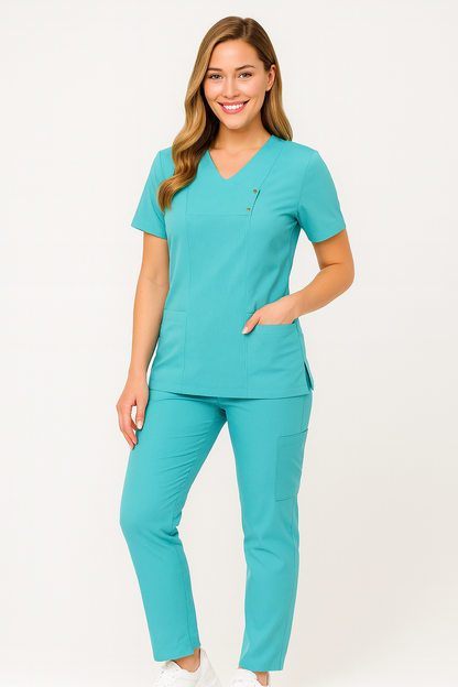 İ-Modern Çıtçıtlı Likralı Takım (Ribanalı)