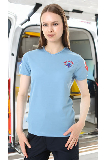 İ-SPORTİVE V Yaka Kısa Kol Paramedik Spor T-Shirt