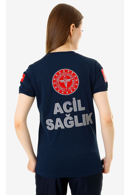 İ-SPORTİVE V Yaka Kısa Kol Acil Sağlık Spor T-Shirt
