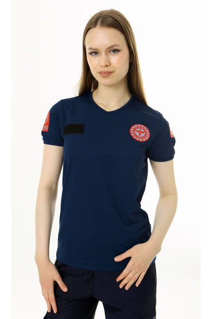 İ-SPORTİVE V Yaka Kısa Kol Acil Sağlık Spor T-Shirt