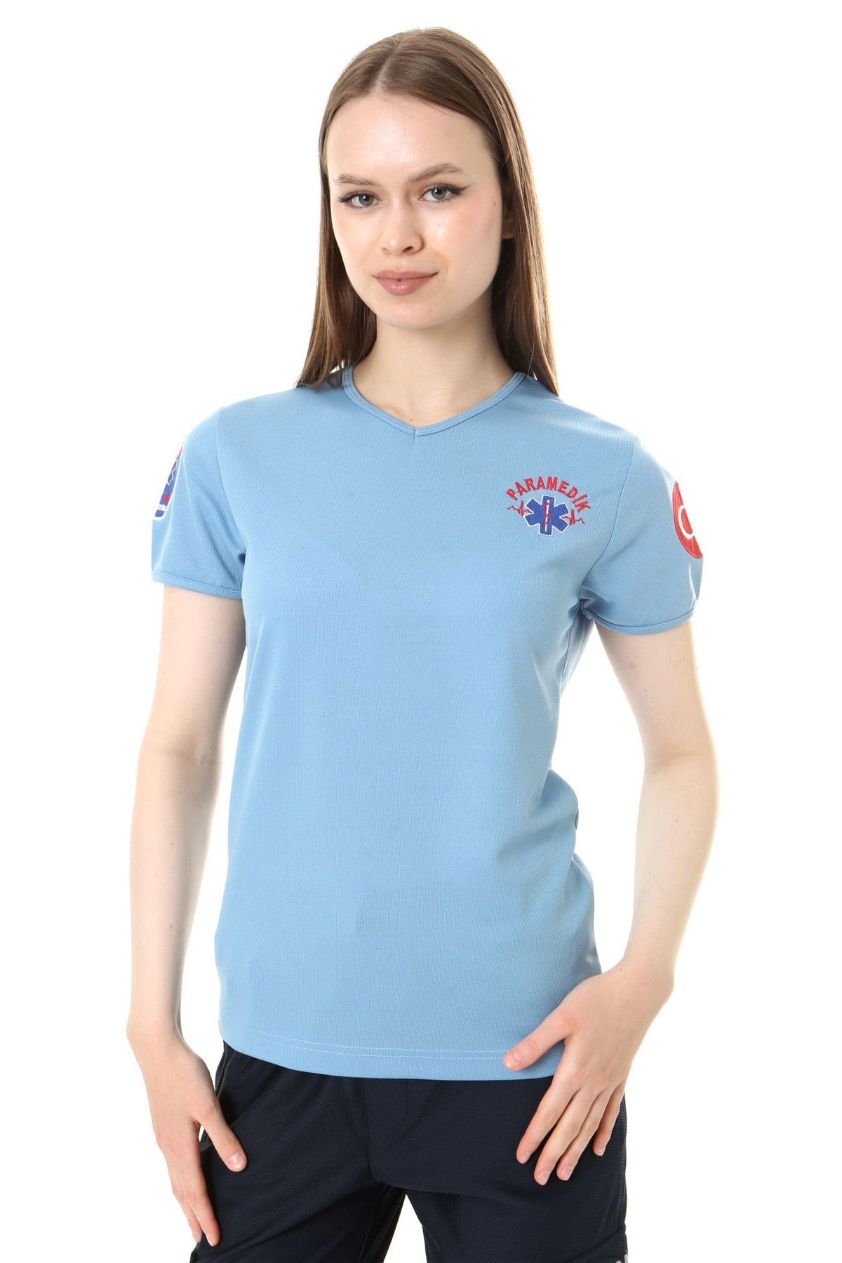 İ-SPORTİVE V Yaka Kısa Kol Paramedik Spor T-Shirt